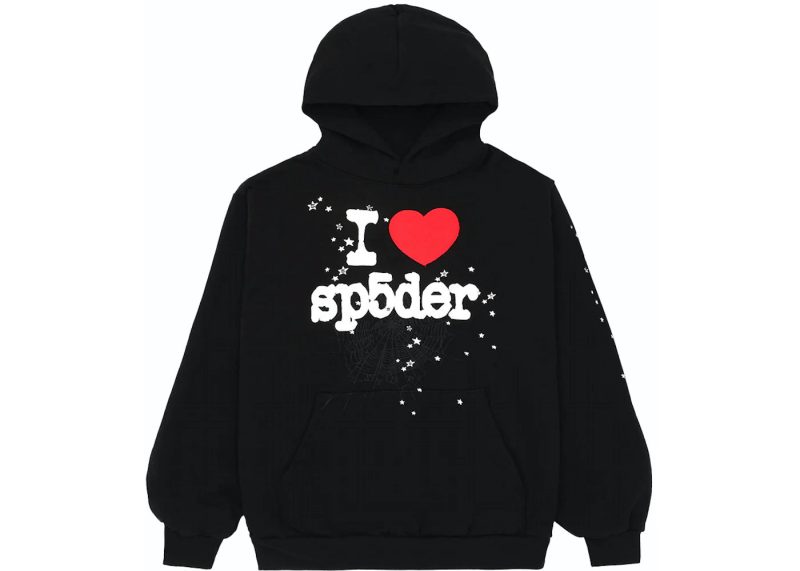 Sp5der I Heart SP5 Hoodie Black